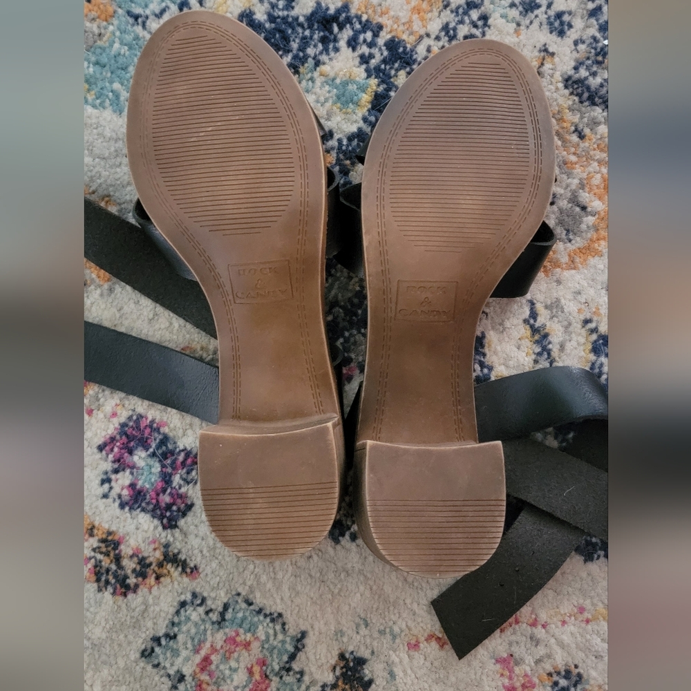 Rock & Candy Women's Black Strappy Sandals - Picture 4 of 4